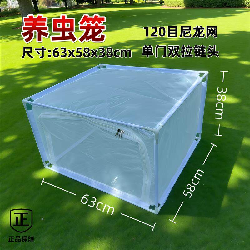 养虫笼63x58x38cm单门款养蚊笼实验室昆虫观察笼防虫网罩防虫笼