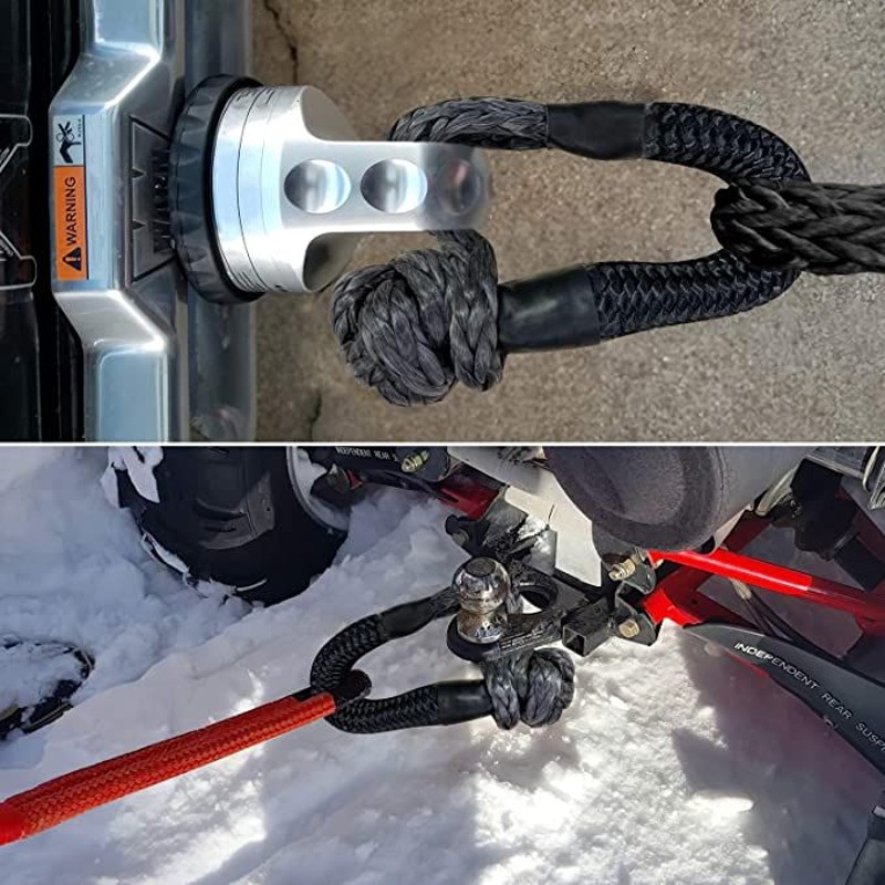 蜘蛛卸扣 U型钩 拖车钩疙瘩绳 软卸扣推车绳 绞盘绳 软3/4U推车球