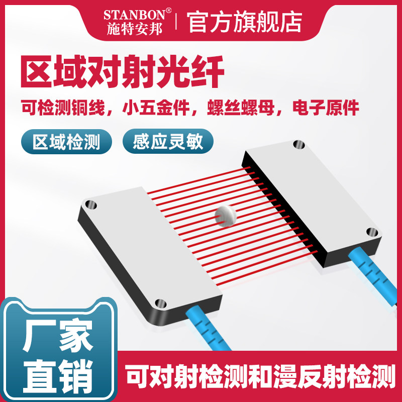 施特安邦矩阵区域光纤放大器探头对射漫反射光电开关感应传感器