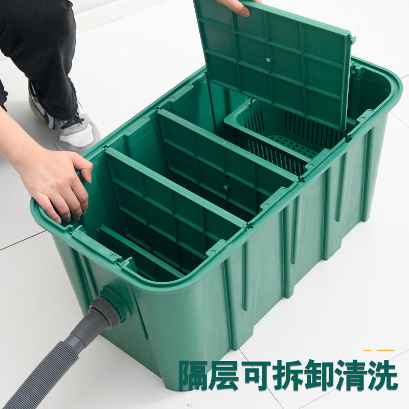 隔油池油水分离器餐饮厨房过油池油污分离器可放洗碗池接2双进水