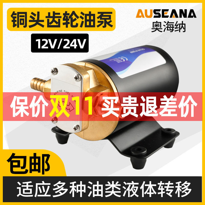 FP-12电动齿轮油泵12V24V抽油泵柴油喷药机加油泵机油微型自吸泵