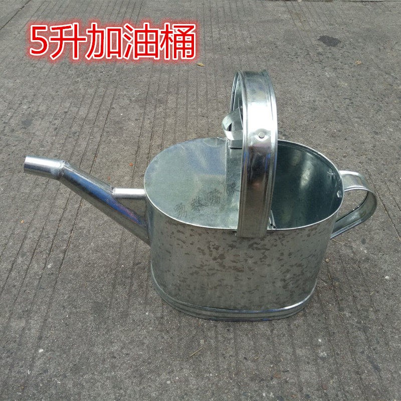 热卖纯手工制作5L白铁皮加油桶长嘴油壶备用装油桶带盖