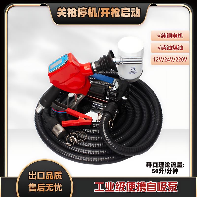 自动启停电动抽油泵12V24V220V大流量自吸泵齿轮泵柴油启停加油机