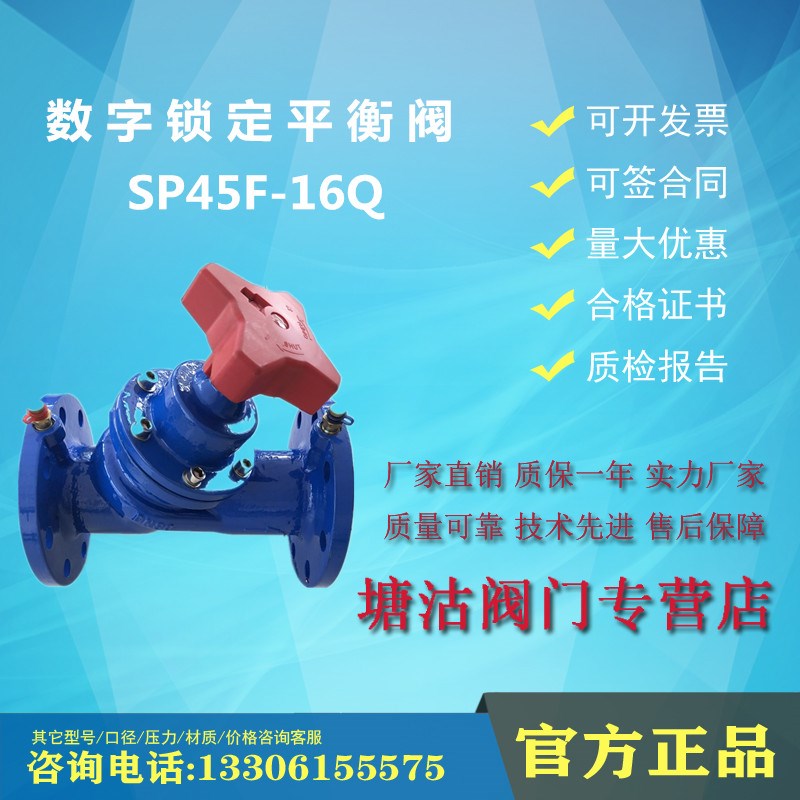 数字锁定平衡阀SP45F-16Q天津塘沽塘阀瓦特斯一阀TWT沪工DN10065