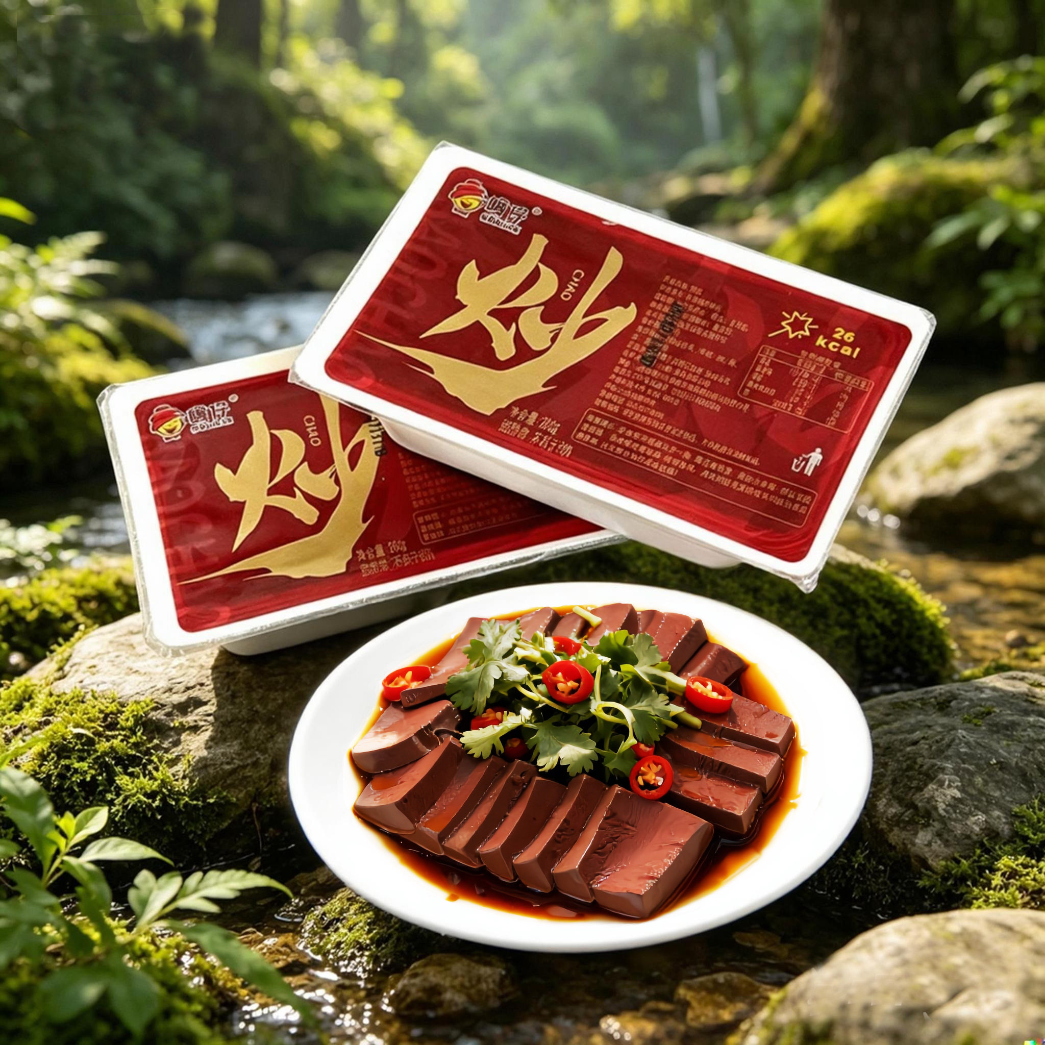 暖仔真鸭血炒鸭血批发商用