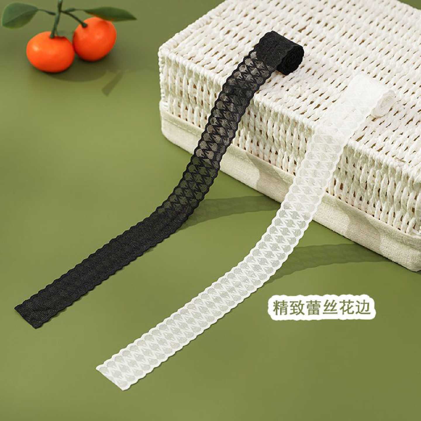 柔软弹力蕾丝花边辅料手工DIY布料衣服裙摆裙下边装饰窄黑白材料