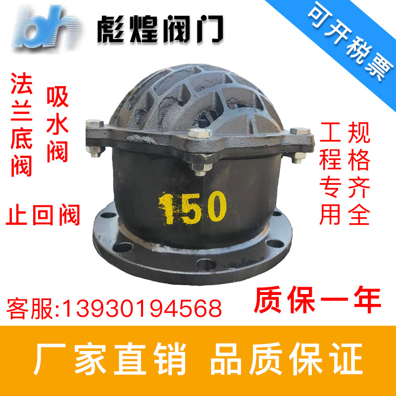H42X-法兰底阀 单向阀止回阀 铸铁水泵底阀DN50 80 100 150 200