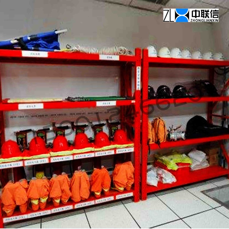 北京红色消防器材货架灭火器防火设备货架警示架应急器材放置架