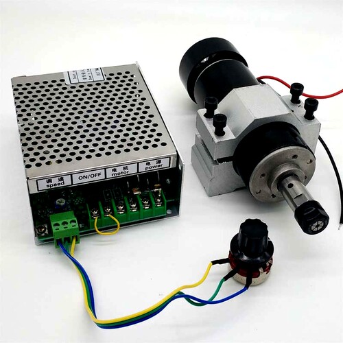 500W风冷主轴电机+调速器+夹具 PCB雕刻机主轴ER11 12000转/分钟