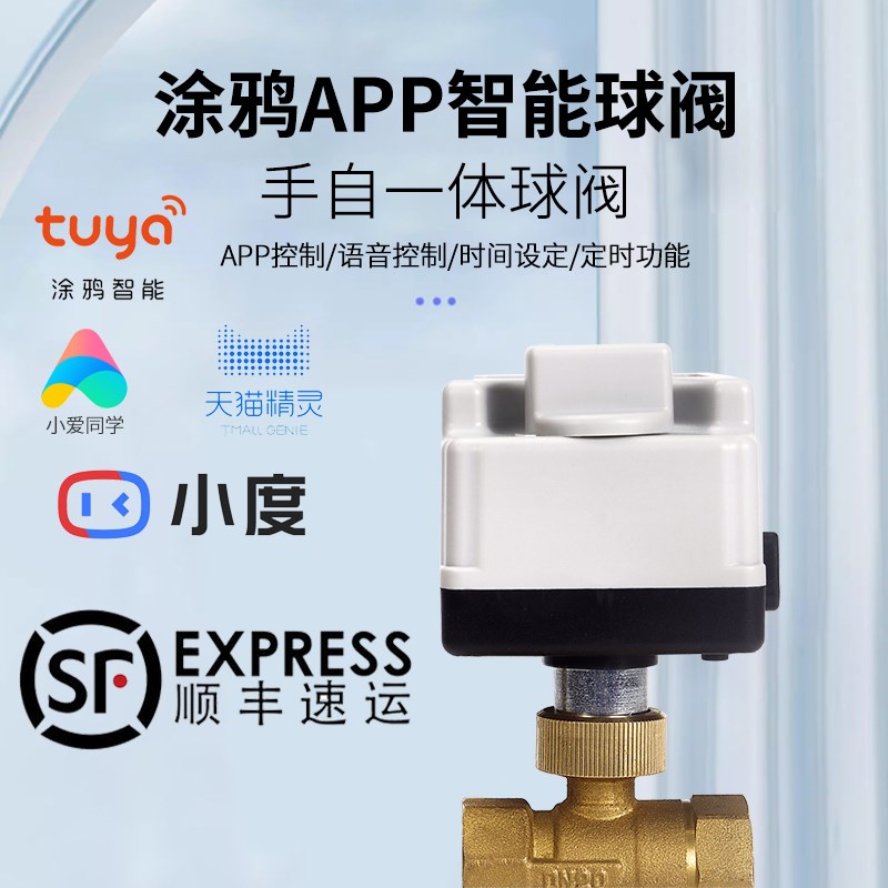 手自一体涂鸦智能电动球阀220v二三通球阀远程APP控制遥控电水阀