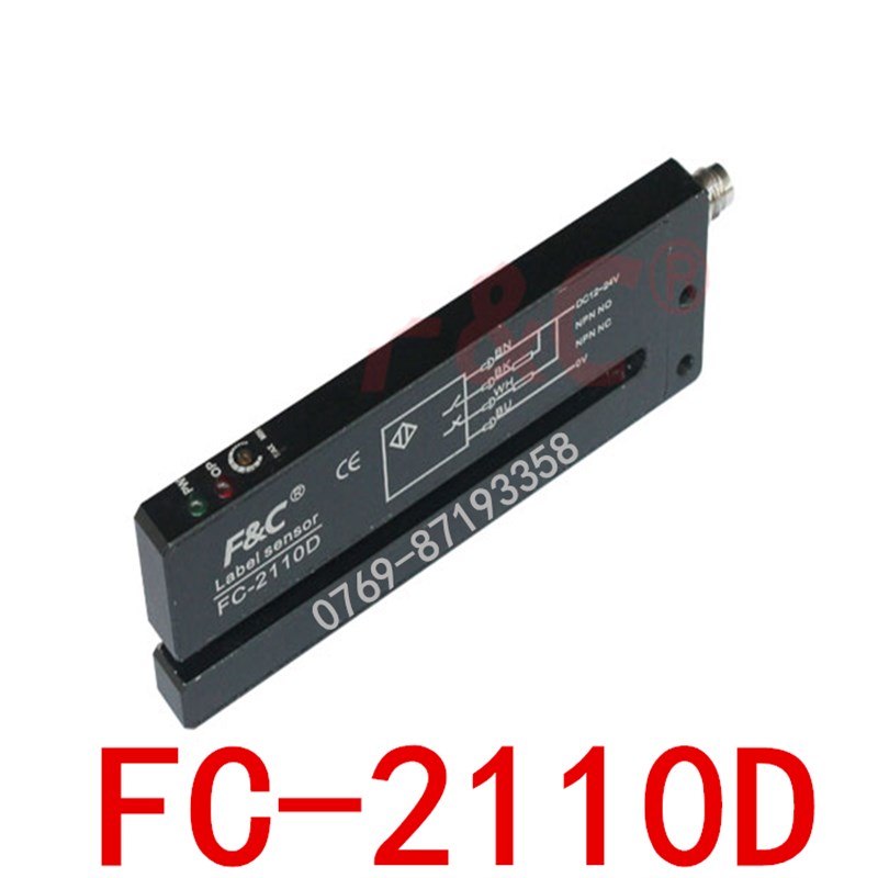 原装全新嘉准F&C标签传感器FC-2110/FC-2110D四线NPN常开常闭24V
