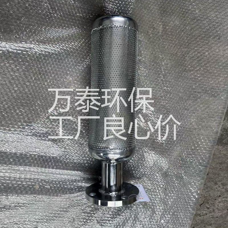 蒸汽消音器 锅炉安全阀排气放空法兰不锈钢小孔消音器 管道消音器