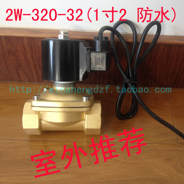 DN32完全防水电磁阀1寸2 2W-320-32 塑封全铜线圈 220V 24V