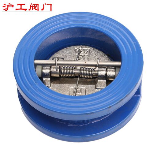 上海沪工DH77X-16Q对夹式蝶形止回阀逆止阀良工阀门铸铁DN80 100