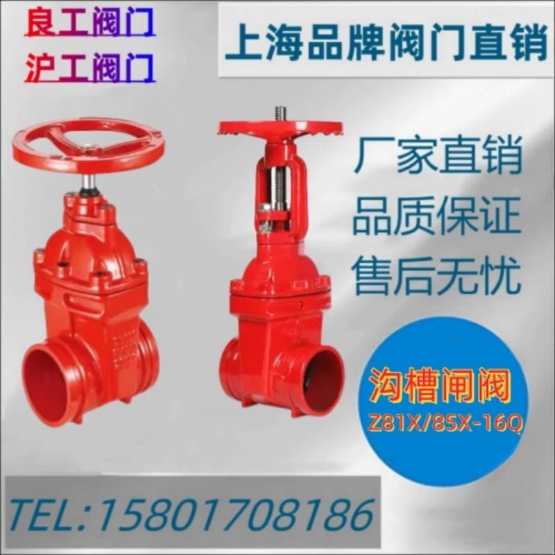 上海良工沪工双恒中核苏阀Z81XZ85X-16Q消防水泵暗杆明杆沟槽闸阀