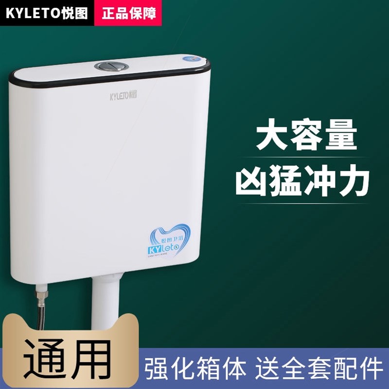 厕所冲水箱蹲便器加厚水箱家用卫生间挂墙式蹲坑冲水器蹲厕旱便池