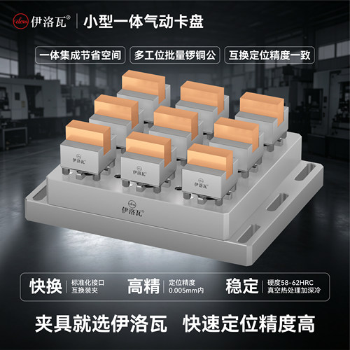 伊洛瓦小型气动CNC锣铜公卡盘