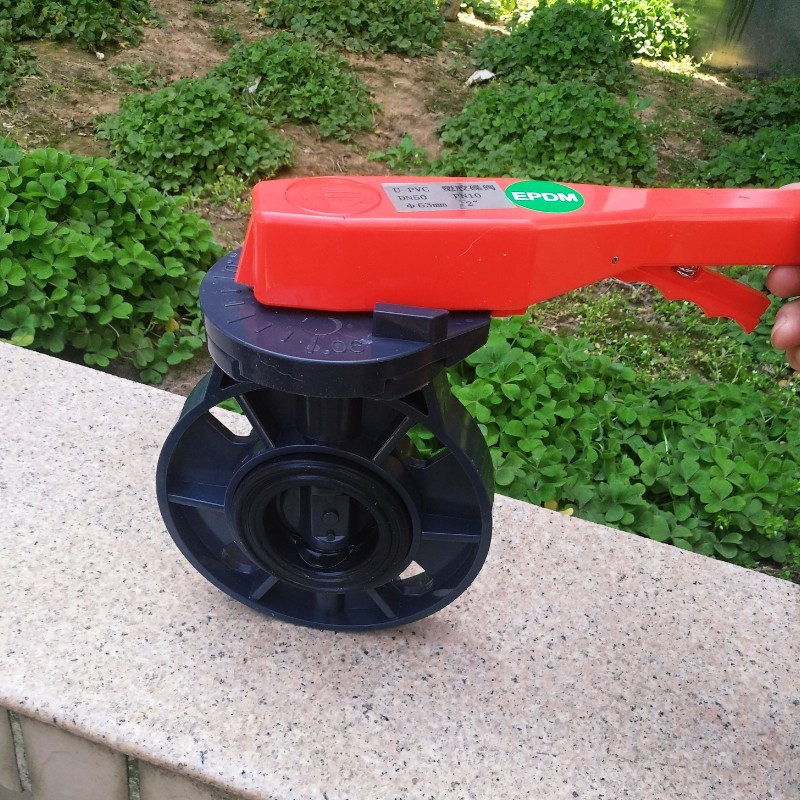 UPVC 手柄阀门 手动塑料蝶阀 DN50/65/80/100加厚优质环保水处理