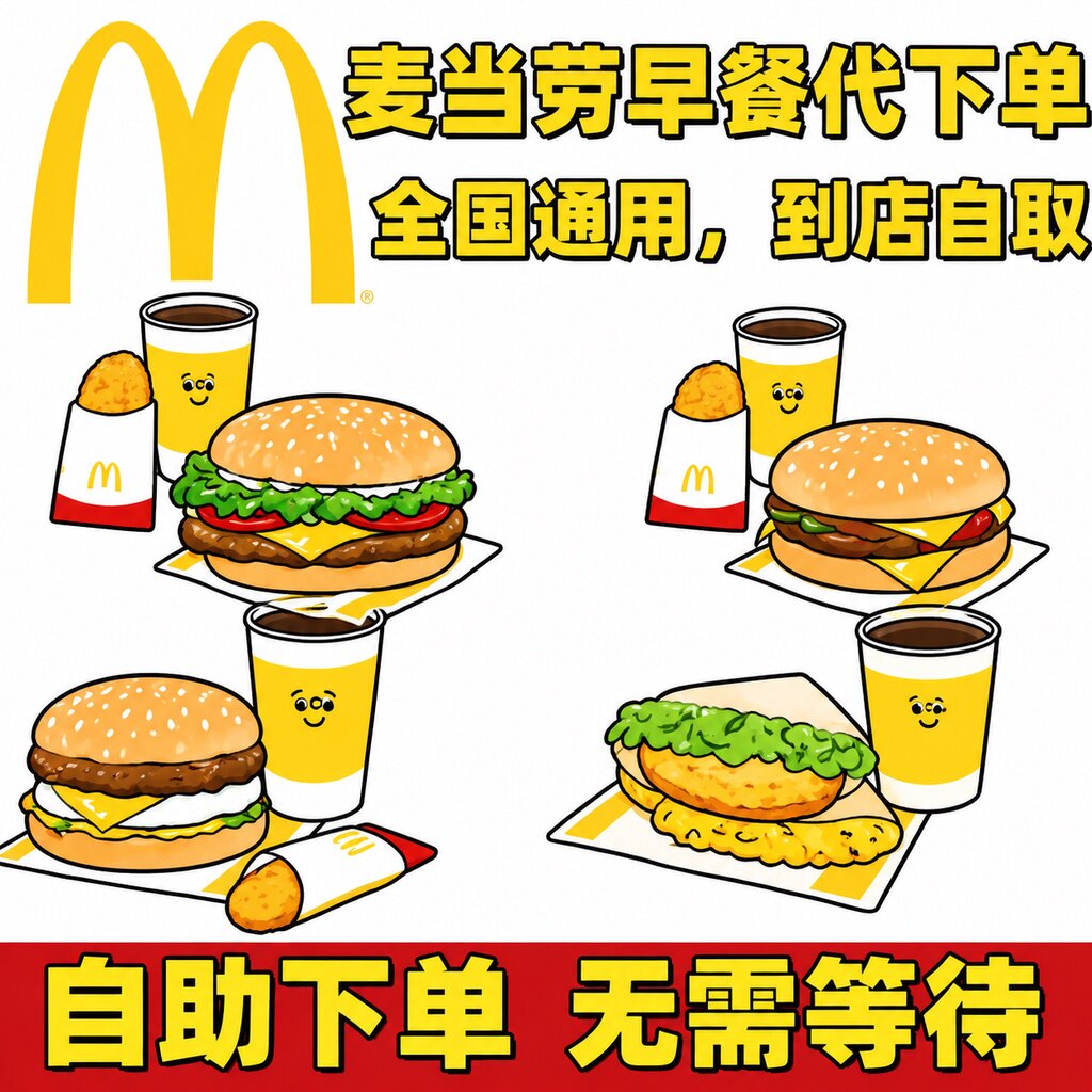 麦当劳早餐代下单优惠券大脆鸡扒代金券/提货券