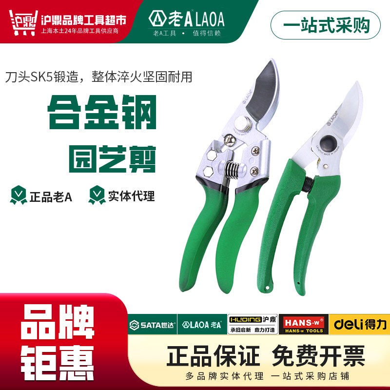 老A 园林园艺剪刀园丁剪花枝修剪树枝剪刀果枝剪修花剪刀LA141408