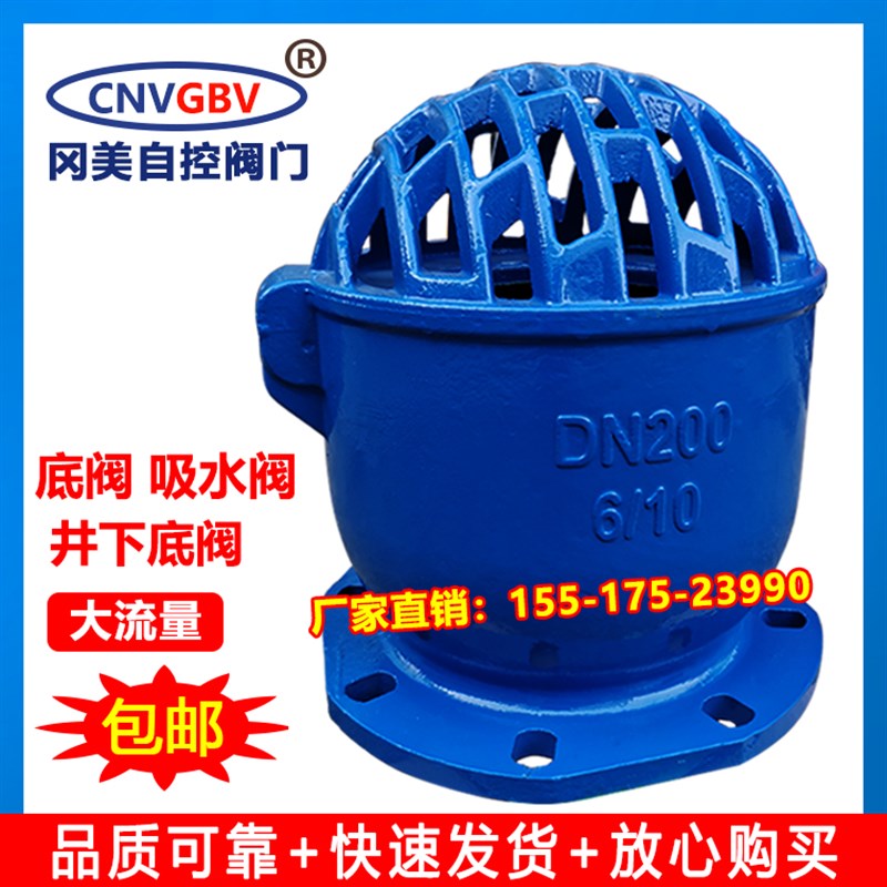 新型底阀H42X-10/16水泵吸水铸铁法兰底阀DN65801001250150200300
