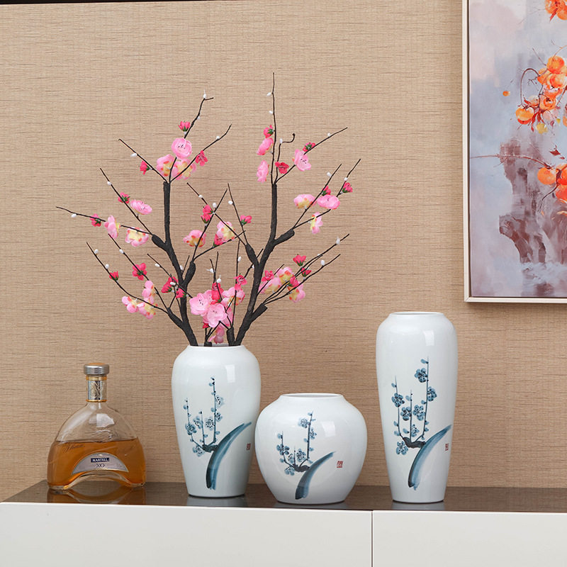 花瓶摆件新中式陶瓷批发插花家居软装花盆客厅玄关工艺品青花瓷