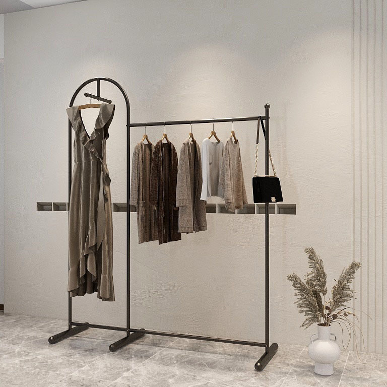 简约落地服装架高档衣帽架展示架服装店中岛架陈列架创意正挂架子
