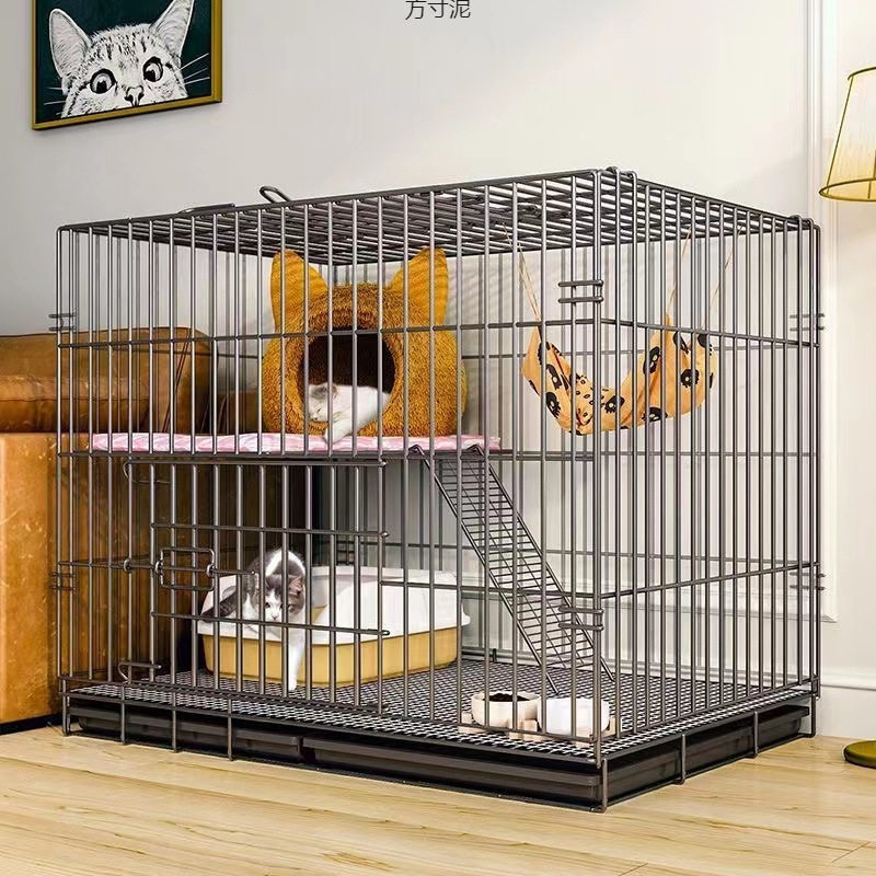 猫笼子家用室内养猫咪大自由空间猫窝可折叠别墅厕所一体不占地