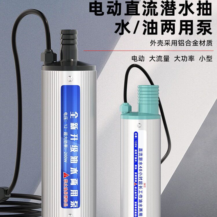 小型电动抽油泵12v加油泵油抽子抽水泵油泵抽油机24v柴油抽油神器