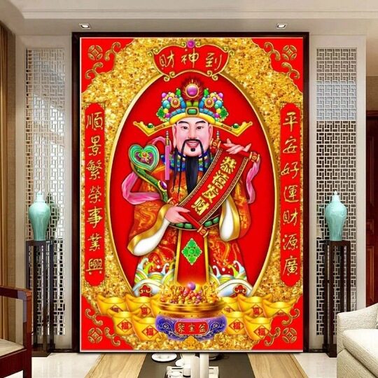 财神5d钻石画满钻新款客厅喜庆点贴钻十字绣卧室餐厅钻石绣装饰画