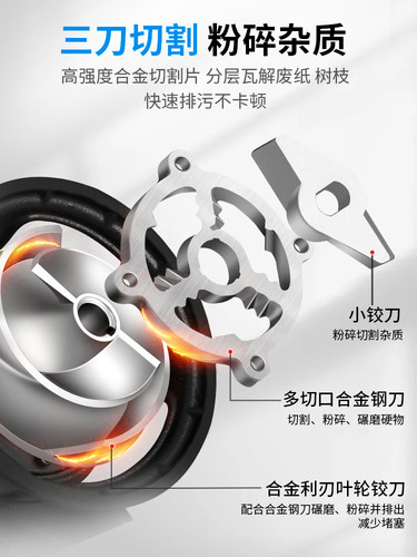切割式污水泵抽粪泥浆220V化粪池不锈钢排污泵家用抽水机潜水泵
