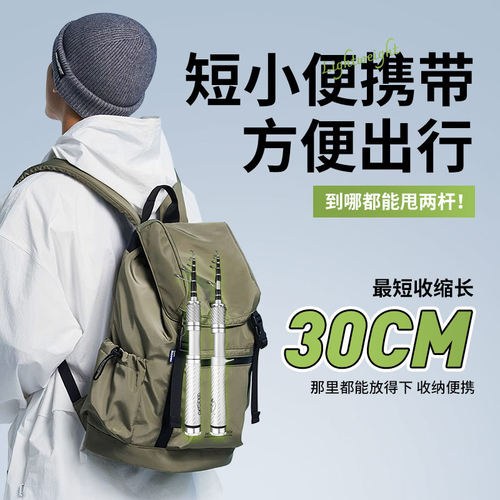 科美龙美风超短迷你微物路亚竿马口竿伸缩路亚单杆便携旅行竿溪流