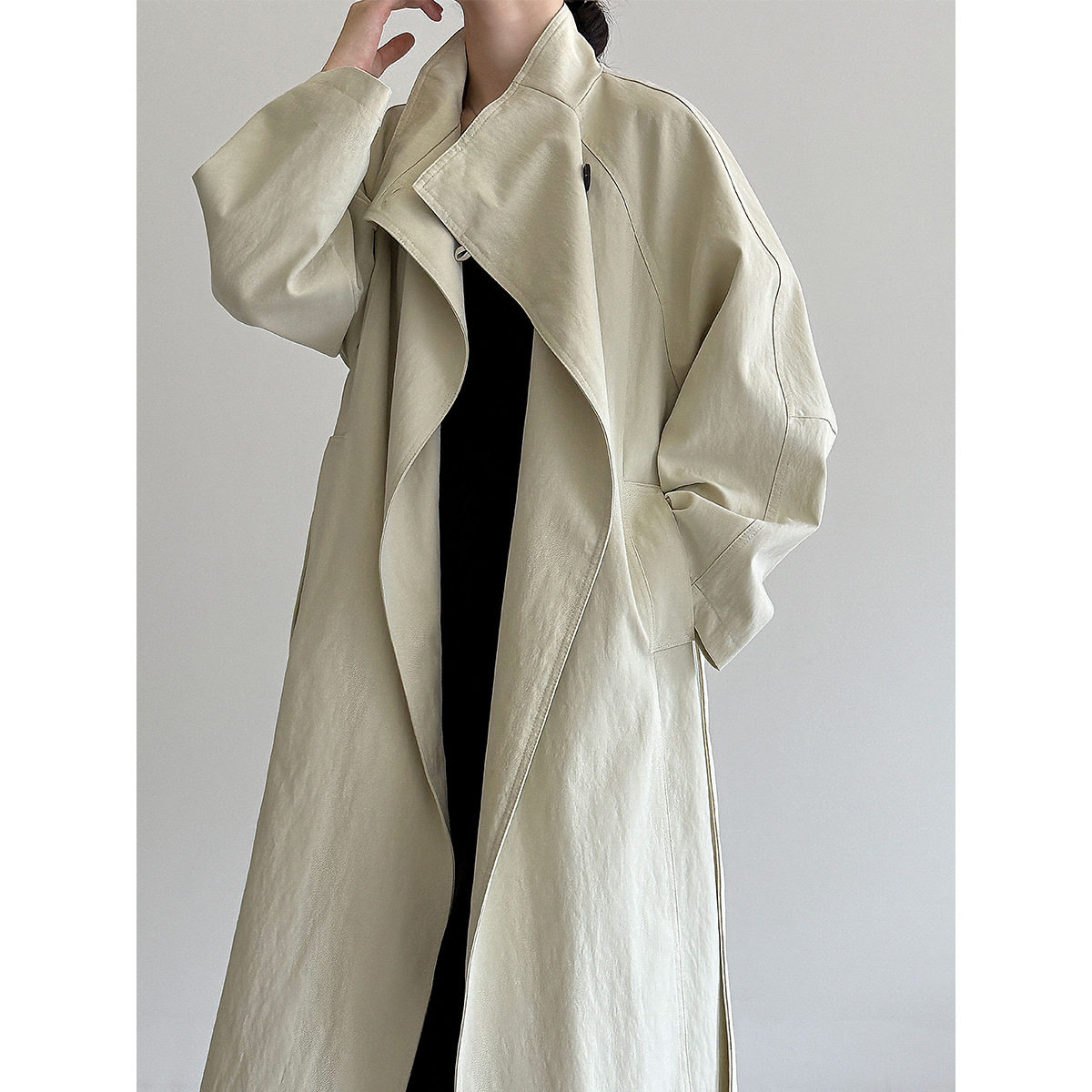 闻野WENYE风衣女长款宽松高级感