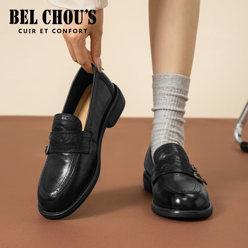BEL CHOU'S/佰乐舒斯乐福鞋女2026秋冬季新款鞋子女百搭休闲鞋女