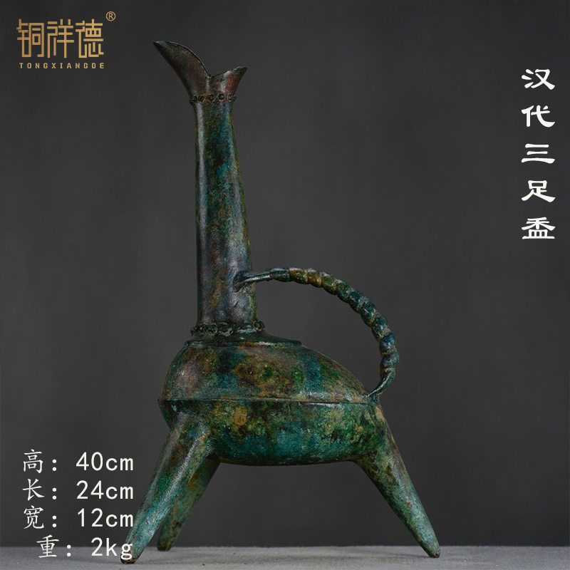 古酒杯青铜器饮酒器摆件酒樽博物馆装饰酒尊铜爵斝角觚觯单双柱