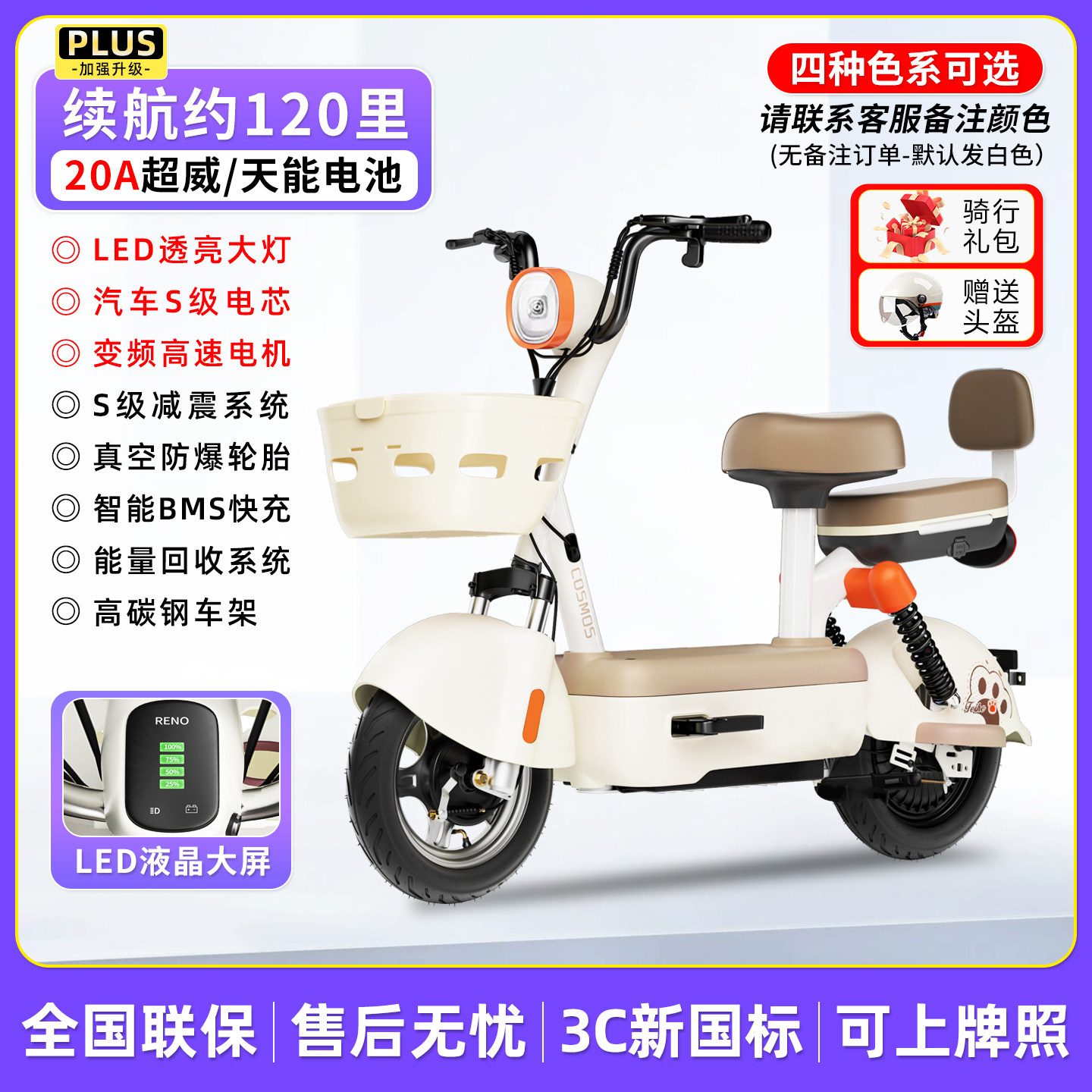 thumbnail for New national standard electric bikes 2026 new model for men and women, small electric bikes for men and women, long-range electric bicycles for adults