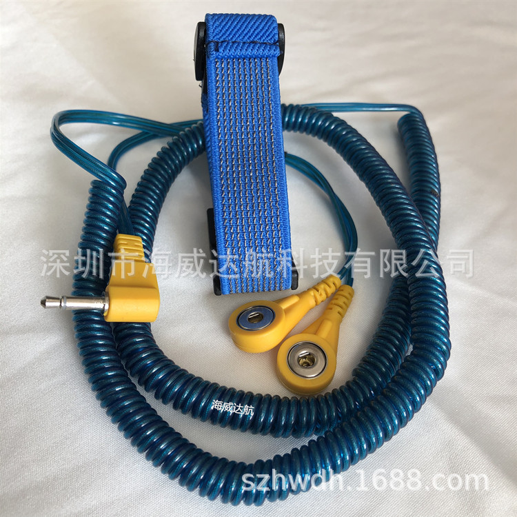 银纱导电丝双回路防静电手腕环耐用双保险有绳防静电手腕带手带
