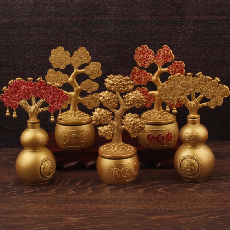 摇钱树转转招财摆件发财树葫芦合金摆件合金转转摆件解压小摆件