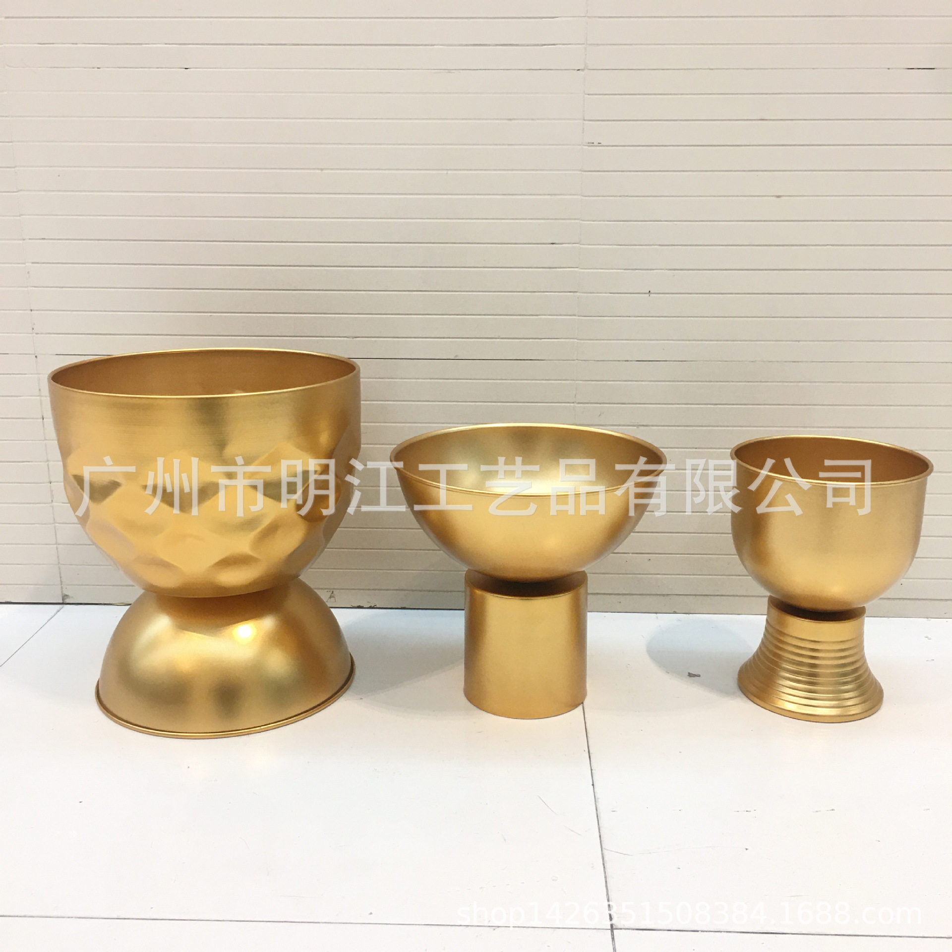 金属简约欧式台面花器铁艺摆件样板房客厅玄关仿真花器皿花架