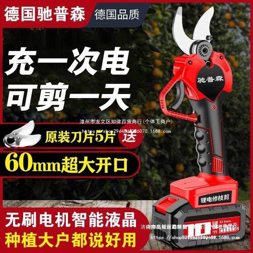 德国进口电动修枝剪果树粗枝剪刀充电式无线锂电园艺树枝电剪