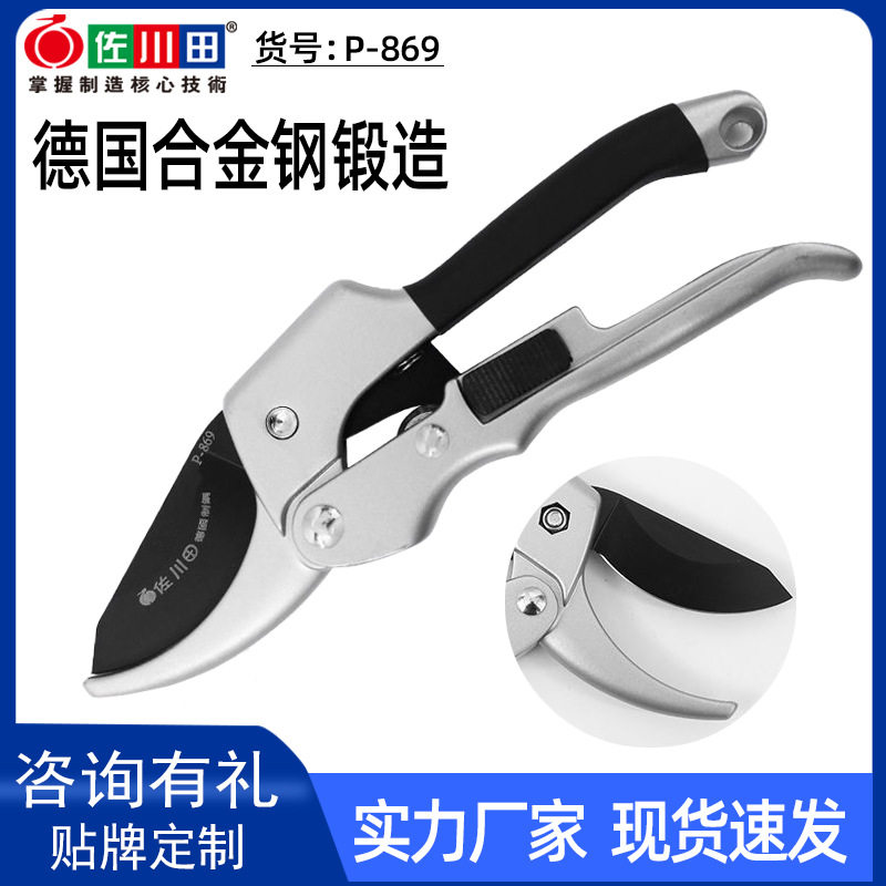 台湾佐川田869德国钢修枝剪滑轮剪花枝剪园艺花艺省力剪刀亚马逊