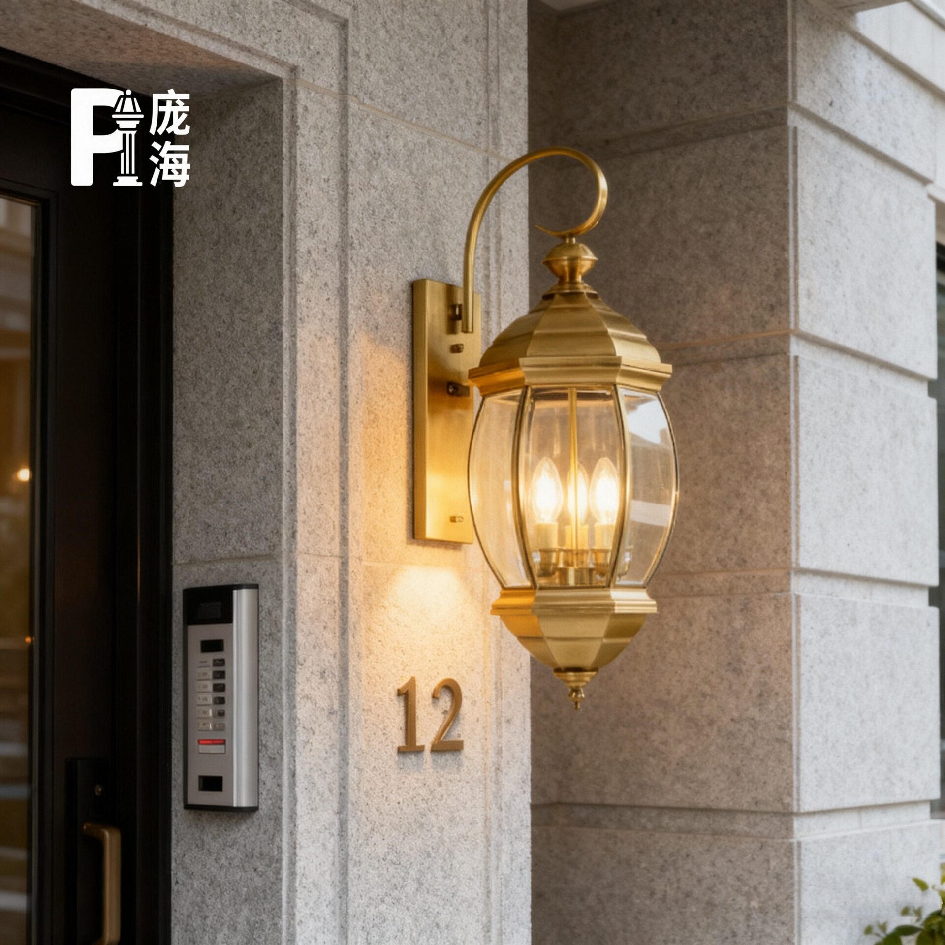 欧式全铜壁灯阳台庭院室外灯防水户外壁灯过道复古花园别墅墙壁灯