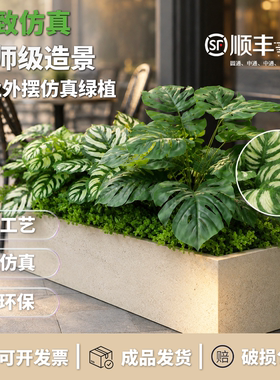 仿真绿植落地隔断造景围挡组合高级感轻奢装饰盆栽室内外组合造景