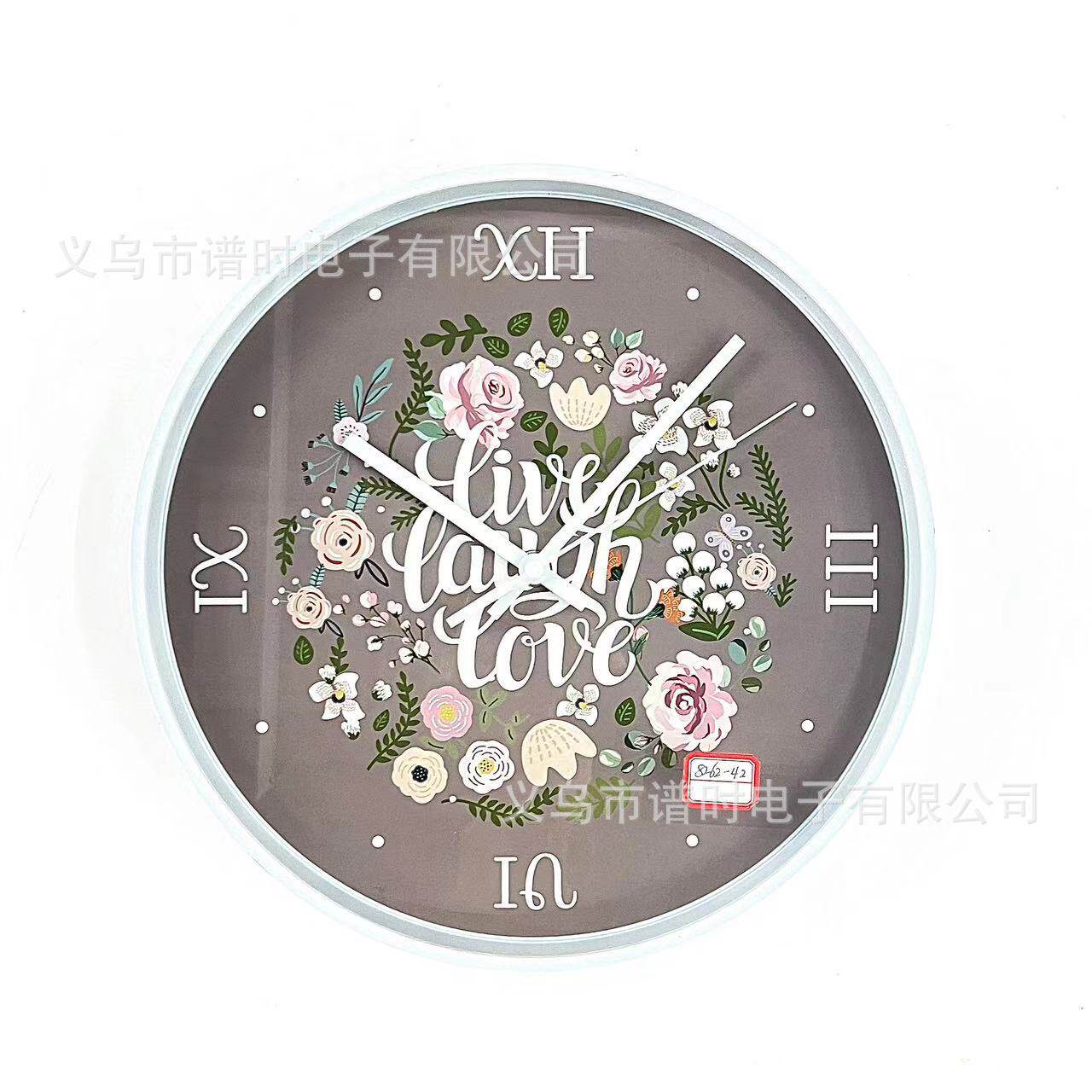 创意油画花瓶时尚家用客厅卧室时钟小众装饰艺术新款钟表静音挂墙