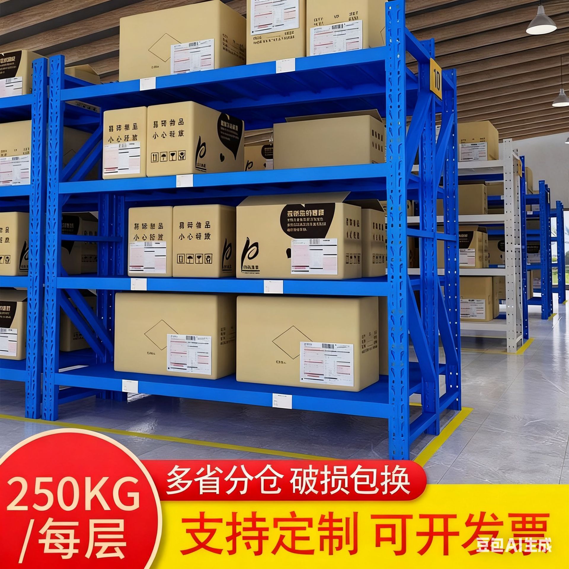 百欧货架置物架家用加厚多层储物架仓库超市车库储物间轻型中型