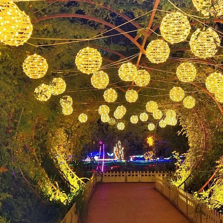 led藤球灯挂树圣诞节户外灯球圆球灯景观室外工程装饰灯圣诞装饰