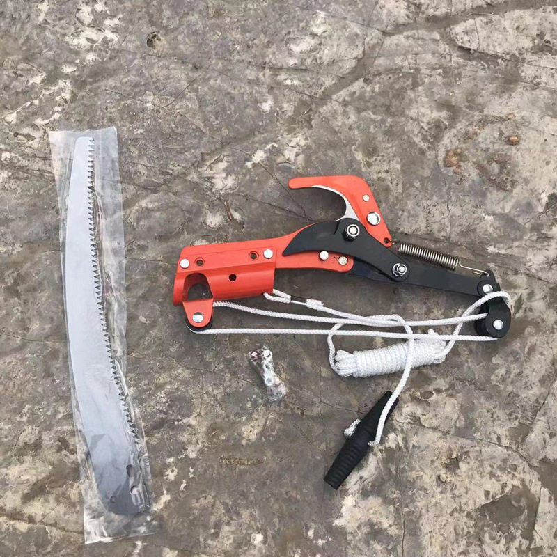 园林工具红色铁库带锯带绳子高枝剪子高空修枝果树整枝剪刀