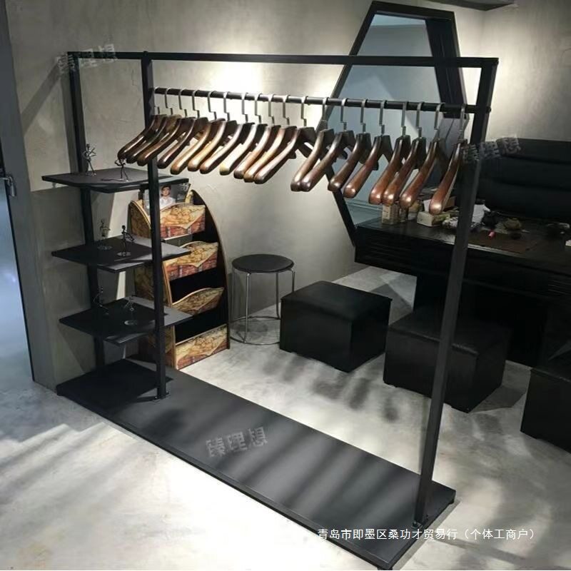 家用简易衣柜铁艺展架落地网红衣帽架多功能衣物置物架卧室衣帽架