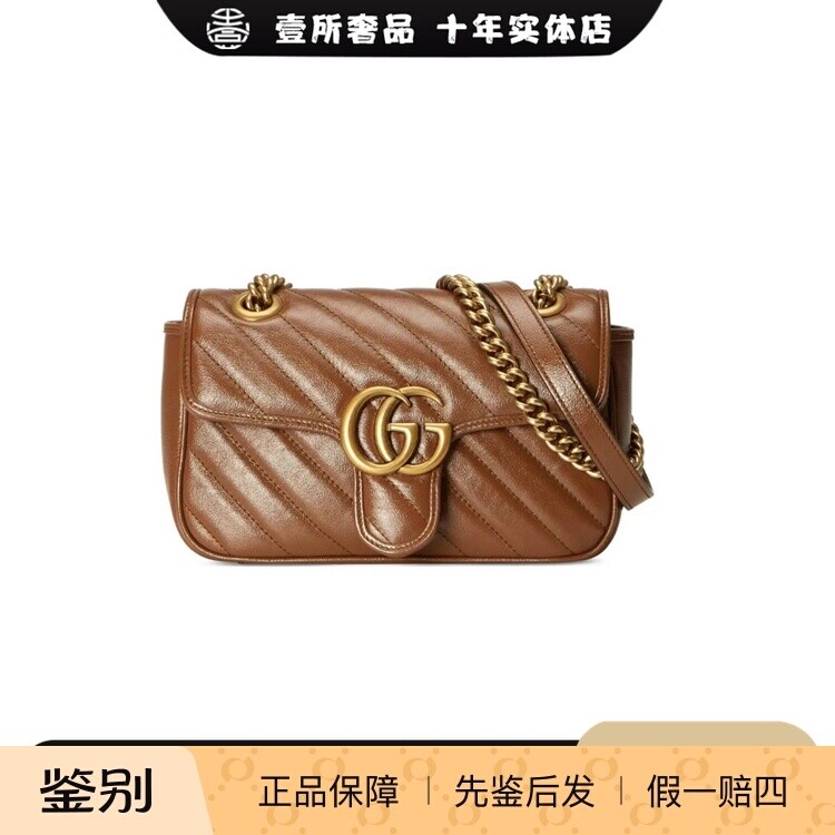 壹所奢品/gucci马蒙22焦糖色斜挎包/图片