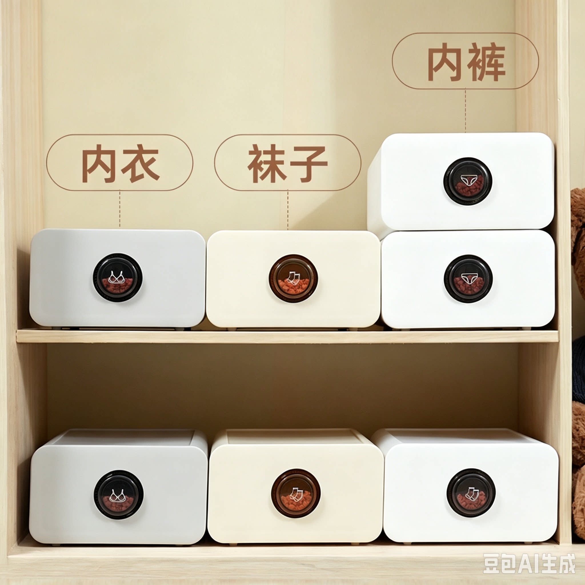 衣柜内衣收纳盒箱香薰防尘潮三合一抽屉式袜子新款大容量收纳zc